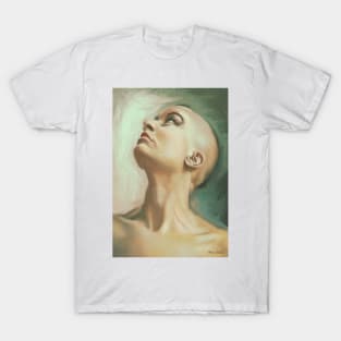 Looking up portrait T-Shirt